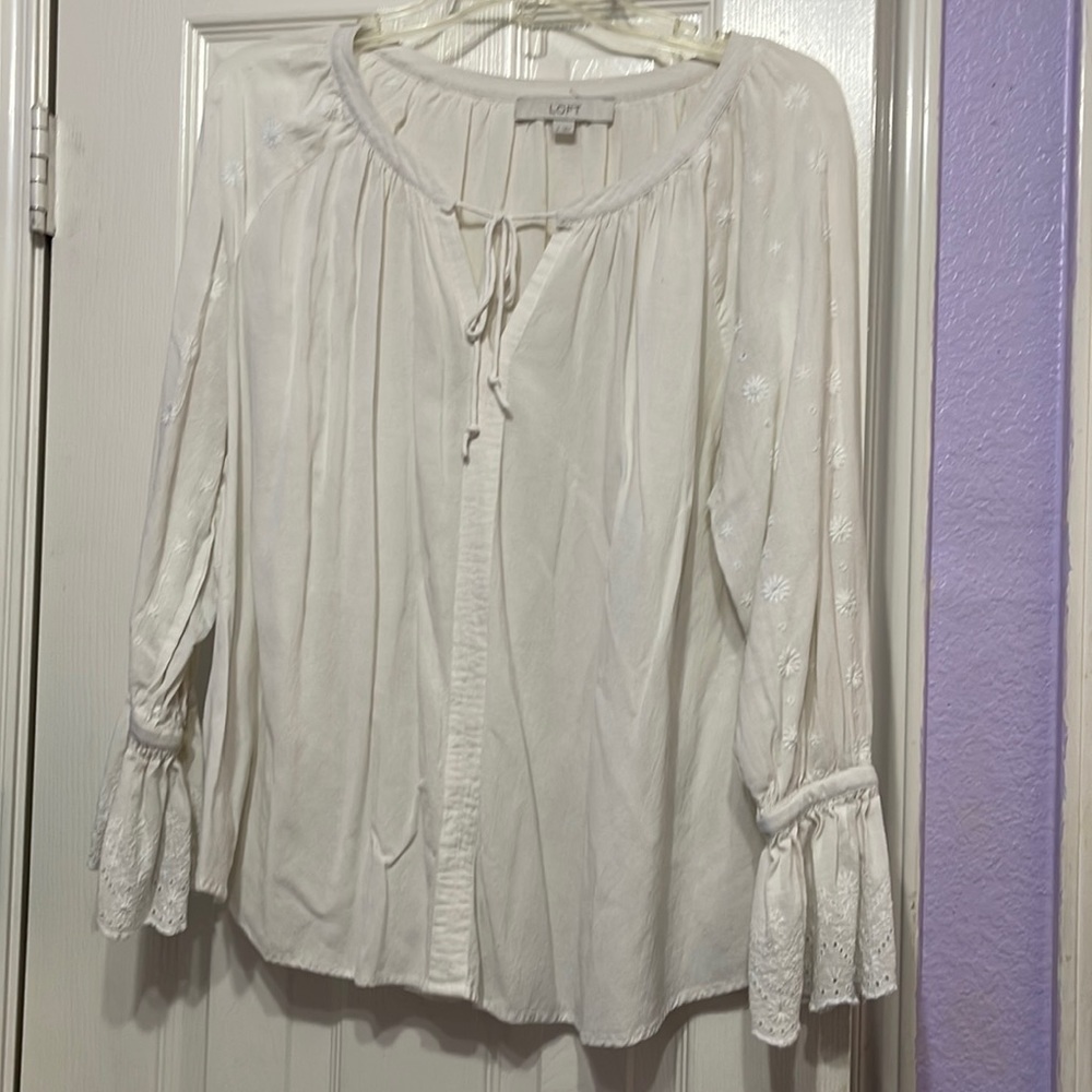 Women’s Loft white blouse size Small
